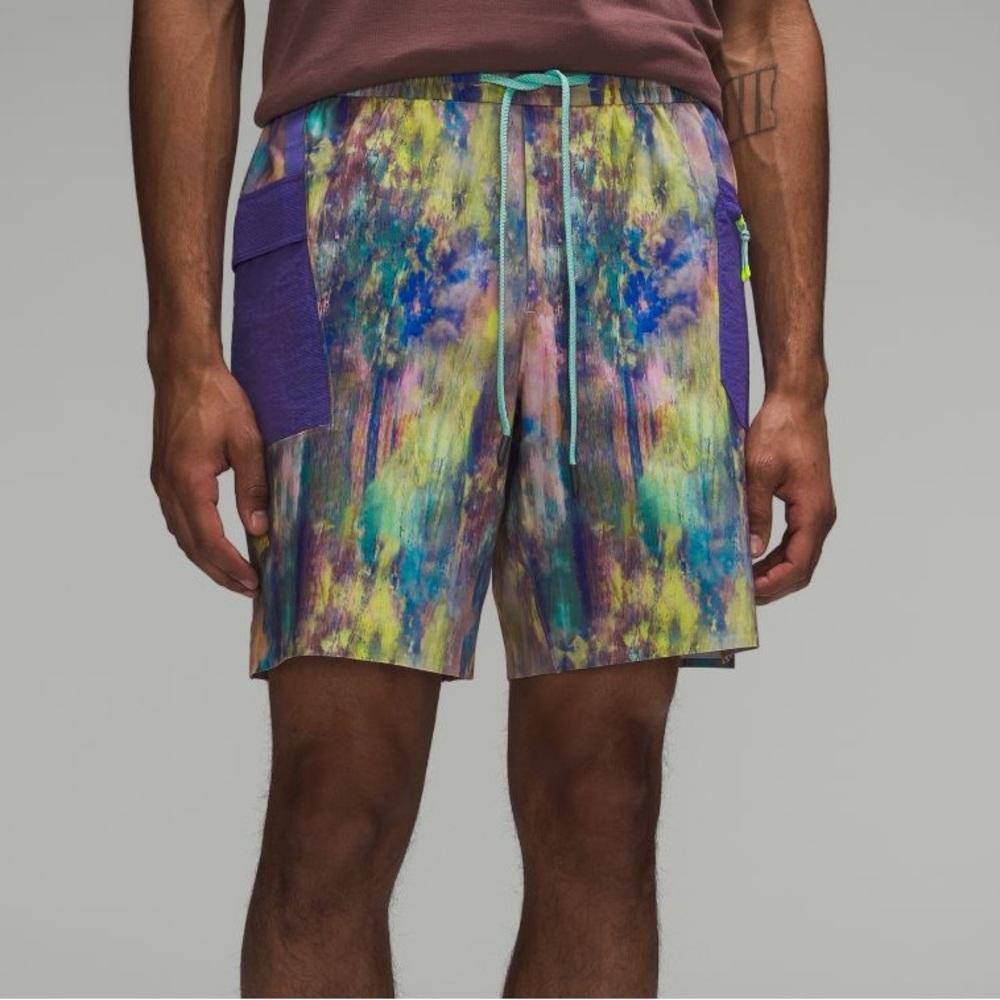 Lululemon Water-Repellent Hiking Short 8” Multi Color Trail Shorts Size XXL